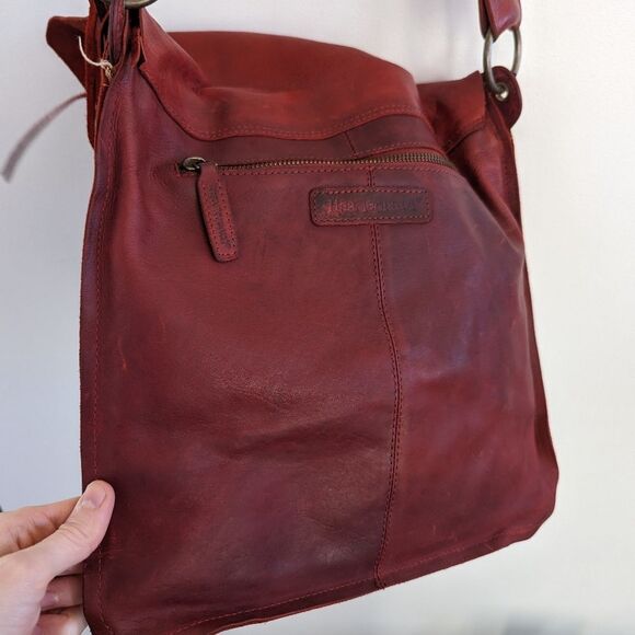 Lisa Leonard your heart in mine boho red leather crossbody bag {deep ruby} - Picture 6 of 9